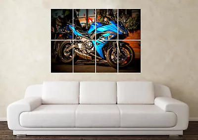 Large Kawasaki Ninja MotorBike ZX 6 7 8 9 R MotoGP Wall Poster Art Picture Print • £6.49