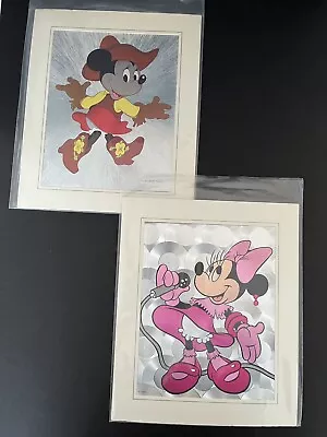 Vintage Walt Disney Dufex Foil Art Prints Minnie And Mickey Mouse • $26