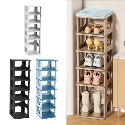 Vertical Shoe Shelf 7 Layers Shoe Rack Shoe Storage Stand Entryway Narrow Closet • £12.94