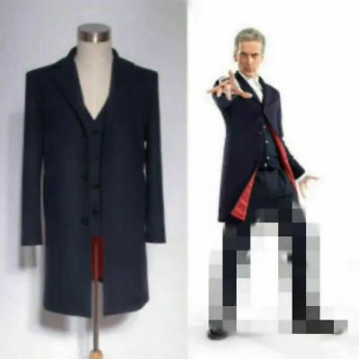 £54 • Buy Doctor Who 12th Dr. Dark Blue Coat Vest Shirts Set Cosplay Costume@