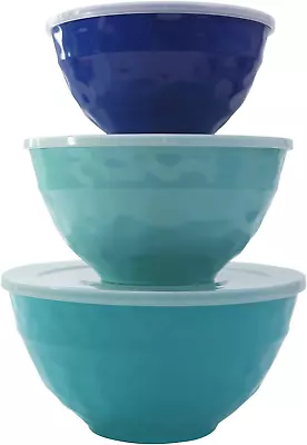 Mixing Bowl Set With Lids 6-Piece Melamine Nesting Bowls Set • $45.39