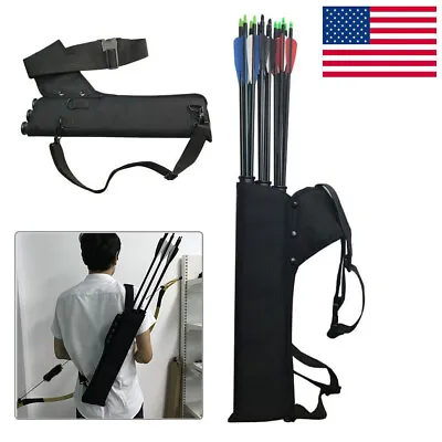 3 Tubes Arrow Quiver Archery Back Waist Bag Holder Belt Target Portable Hunting • $23.49