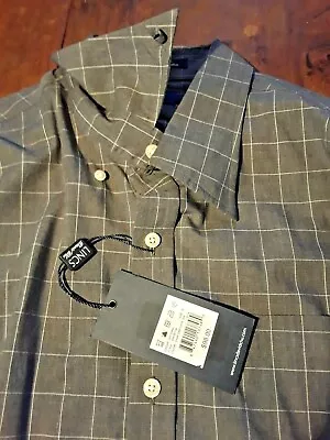  NWT LINCS David Chu Button Down Grey Plaid Shirt Sz.XL Tag Says $98.00 • $34.50