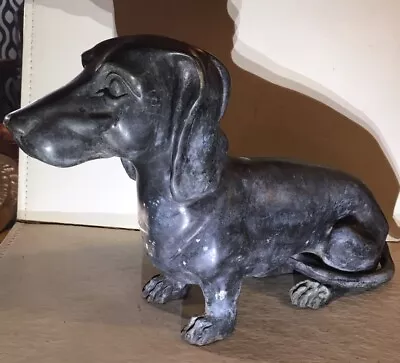 Vintage Bronze/Metal DACHSHUND WEINER DOG Statue 17”x 10” • $199