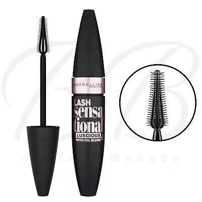 MAYBELLINE Lash Sensational Luscious Mascara With Oil Blends 9.5ml - Black *NEW* • £6.95