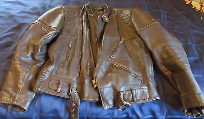 Vintage Hein Gericke Harley Davidson Brown Leather Motorcycle Jacket Size 44 • $200