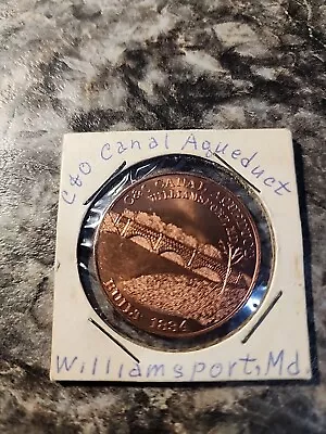 C & O CANAL AQUEDUCT Built 1884 WILLIAMSPORT Maryland Medal Token 33mm • $8