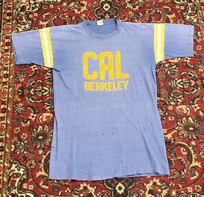 Vintage Cal Berkeley T Shirt 80s Faded Blue Tee Large  • $39.90