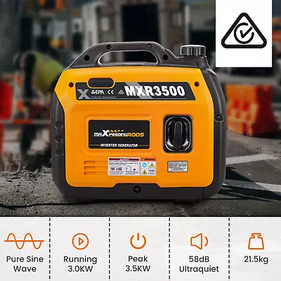 3.5kw Portable Inverter Generator 3500w Peak 3000w Rated Lightweight 21.5kg • $825.99