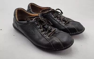 Born Men's Size 11 M Black Leather Bicycle Toe Casual Lace Up Oxfords Shoes • $39.49