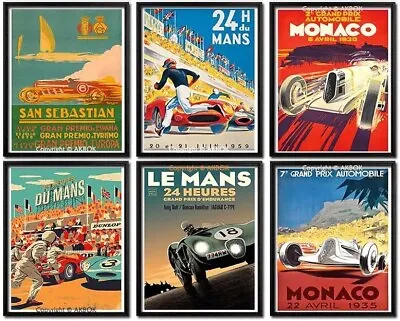 MOTOR RACING Metal Signs Cars Grand Prix GP Monaco A45 Le Mans F1 Wall Art Cave • £6.49