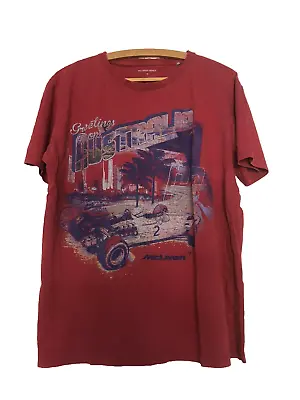 Mclaren Honda Greeting From Australia T-Shirt Motorsport F1 Formula 1 Top Red XL • £7.99