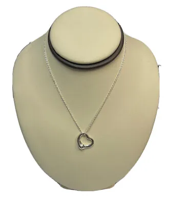 Tiffany & Co Elsa Peretti Large Open Heart Pendant 925sterling Silver 16  Chain • $150