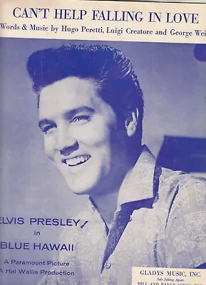Sheet Music Can't Help Falling In Love. Elvis Presley In Blue Hawaii. Gladys Mus • $15