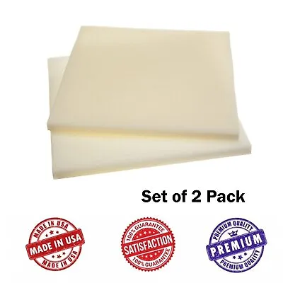 Upholstery Memory Foam Square Cushion Sheets - Two Packs 1/2 X24 X24  2.5 Lb • $40.44