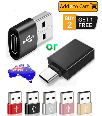 $4.99 • Buy USB Type A Male To USB C Type C Female Charging Port Adapter Fast Converter/OTG 