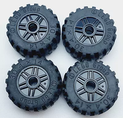 LEGO Wheel 30.4 X 14 Tyre 30391 Offset Tread Black Rim 55981 Spokes Vehicle X4 • $20