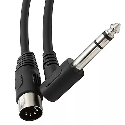 MIDI Din 5 Pin Male To 6.35mm 1/4  Male TRS Stereo Right Angled Audio AMP Cable • $5.99
