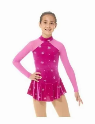 NEW MONDOR BORN TO SKATE GLITTER VELVET FIGURE SKATING DRESS  #2850 Girls 6x-7 • $84.98