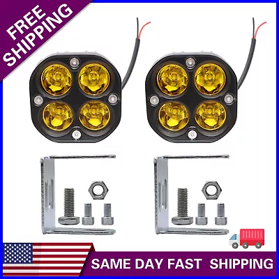 2 X 3inch 80W LED WORK LIGHT Spot Cube Pods Driving Amber Fog Offroad Truck Boat • $25.85