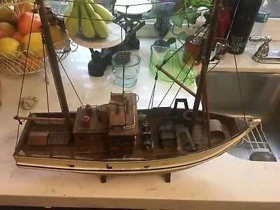 18  By Red & White Fishing/ SAIL  Boat Model With Stand VERY DETAILED • $51.85