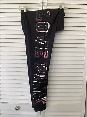 Victoria Secret Love Pink Yoga Lounge Leggings Size Medium Logo • $8.99