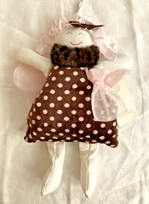 $18.50 • Buy NWT Woof & Poof Tooth Fairy Angel Plush Bean Bag Brown Pink Polka Dot 13 