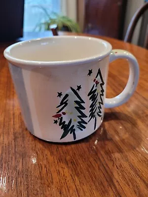 EDDIE BAUER Home Christmas Coffee Mug Cup Snowman Trees Reindeer Rudolph  • $8