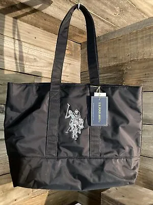 U.s Polo Assn Original Nylon Logo Tote Bag Women's Onesize With Zip Pocket Black • $18.97