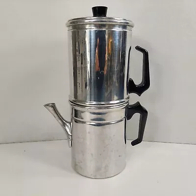 ILSA Flip Drip Aluminum Stove Top Manual Coffee Pot 2-4 Cup Italy Complete VTG • $24.99