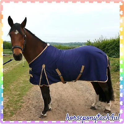 100% Navy Cotton Summer Sheet Sweat Drying Cooler Rug For Stable Travel Bathing  • £24.95