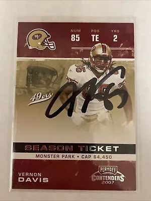 2007 Playoff Contenders #85 VERNON DAVIS Auto COA • $19.99