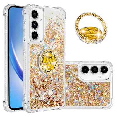 For Various Phone Glitter Quicksand +Diamond Ring Holder Case Cover Shockproof • £4.79