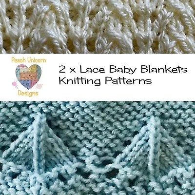 £3.59 • Buy Knitting Patterns For Baby Blankets X 2, Corn Rows & Little Boats, Lace, DK