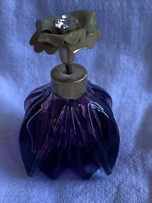 Vtg I Rice Purple Amethyst Perfume Atomizer Rhinestone Flower Must See!!! • $15.99