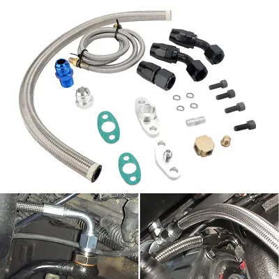 For T3 T4 T04E T60 T61 T70 Turbo Charger Oil Drain Return+Feed Line Complete Kit • $31.99