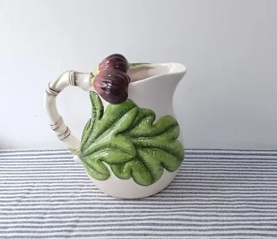 Lovely Majolica Fig Jug Unusal Ceramic Pitcher Water Pimms Flower Vase • £39.99