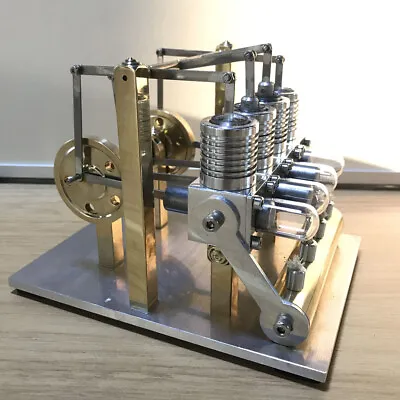 Powerful Hot Air Stirling Engine Generator Model Toy Mini V4 Engine Power Motor • $299