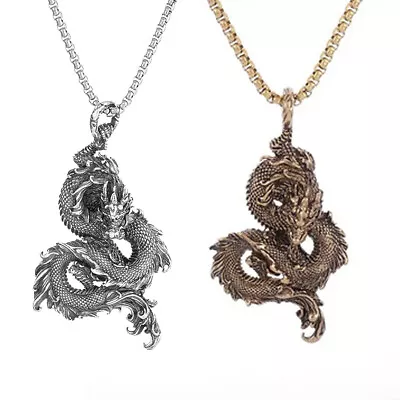 Dragon Snake Mythical Pendant Necklace Gothic Fairy Tale Jewelry • $12.13