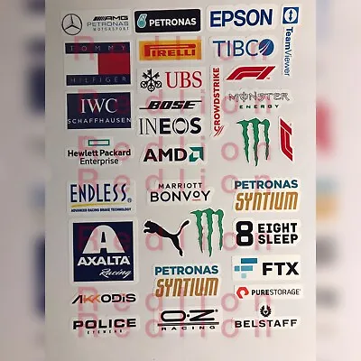 Mercedes AMG F1 Sponsor And Partner Stickers For Helmet.Pc Etc • £7.50
