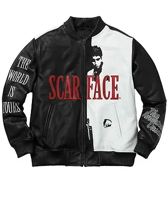 Men's Scarface Tony Montana Al Pacino Real Genuine Leather Jacket For Men • $27.76
