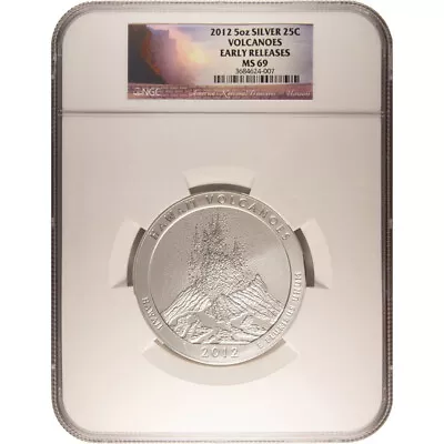 2012 5 Oz ATB Hawaii Volcanoes Silver Coin NGC MS69 PL • $424.80