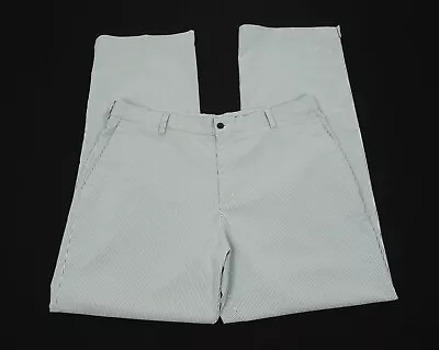Nike Golf Dri-Fit Gray Tour Stripe Flat Front Golf Pants Mens 38 X 34 • $15.99