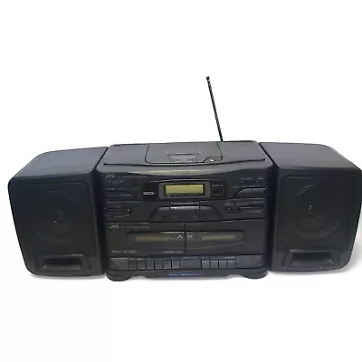 JVC PC-X110 Boombox Portable CD FM AM Dual Cassette VTG 1990 90s    Great Sound! • $49.99