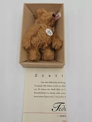 Steiff Club Gift 2002 Cinnamon Brown Mohair Teddy Bear Mini Bear 4 In • $40