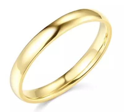 Solid Real 14K Yellow Gold Wedding Anniversary Band Ring Regular Fit Mens Womens • $187.37