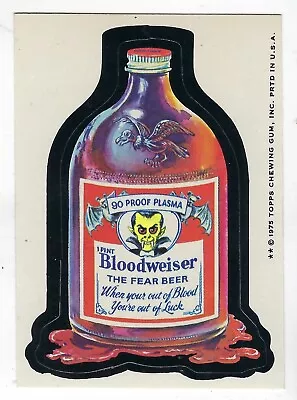 1975 Topps Wacky Packages 15th Series 15 BLOODWEISER The FEAR BEER Nm • $29.59