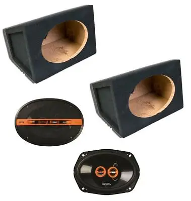 £77.99 • Buy Edge 6x9  3 Way 200w Car Speakers With MDF 6x9 6 X 9  Speaker Box Enclosure Pair