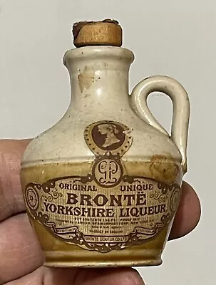 Vintage BRONTE YORKSHIRE Miniature Stoneware Liqueur Bottle Jug 3  Cork Stopper • $11.95