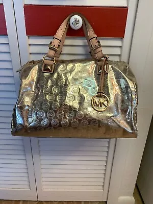 Michael Kors Rose Gold Monogram Handbag With Dust Cover Gold Tone Hardware • $80